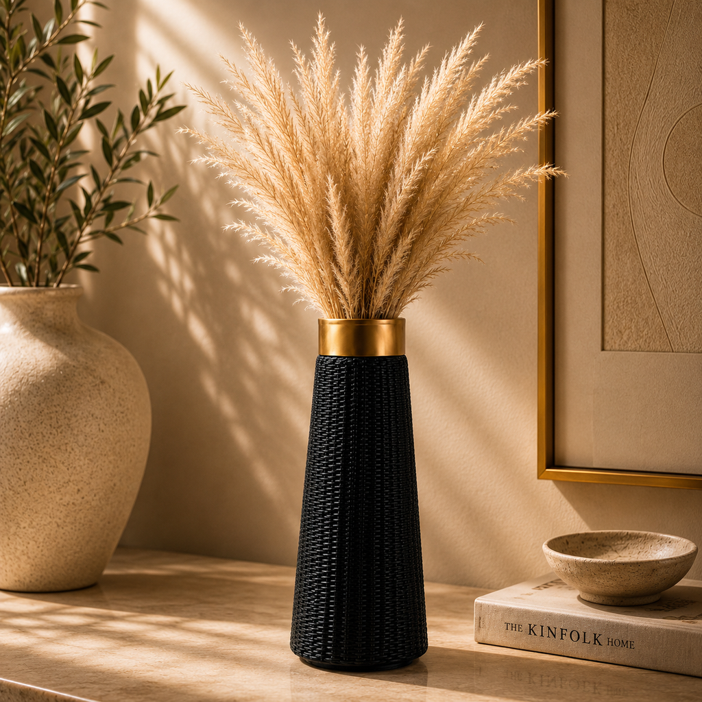 Noir Élégance Floor Vase