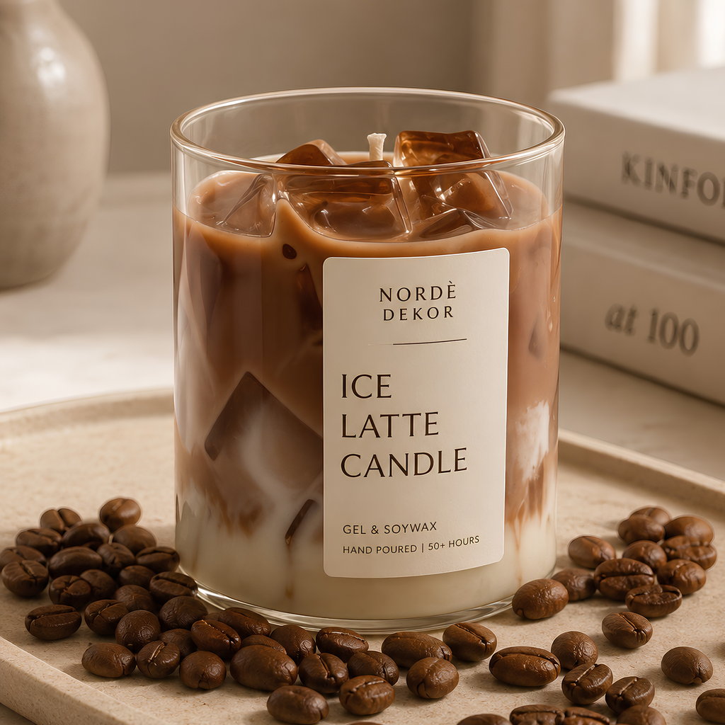 Norde Dekor Ice Latte Candle with coffee beans