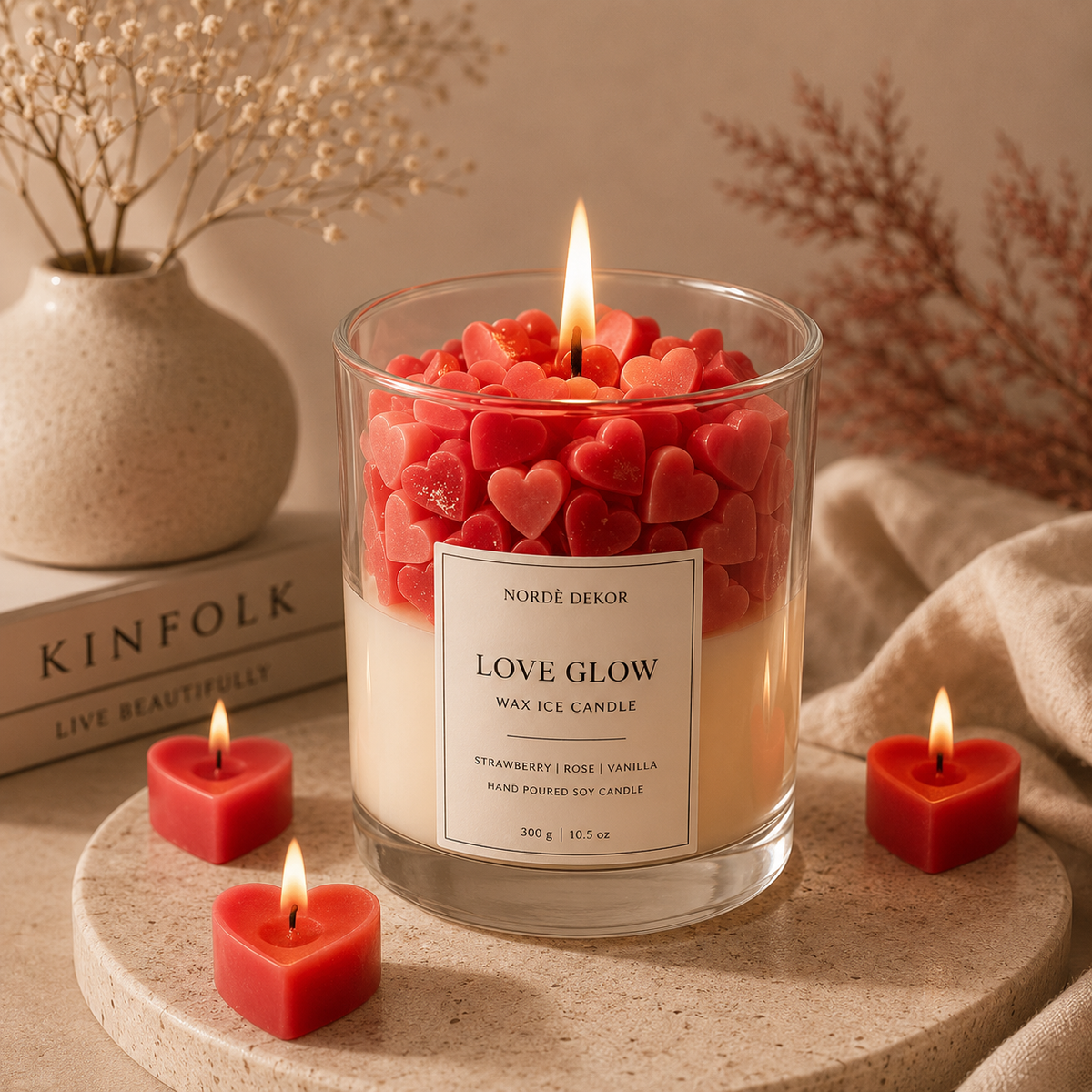 Norde Dekor Love Glow Wax Ice Candle
