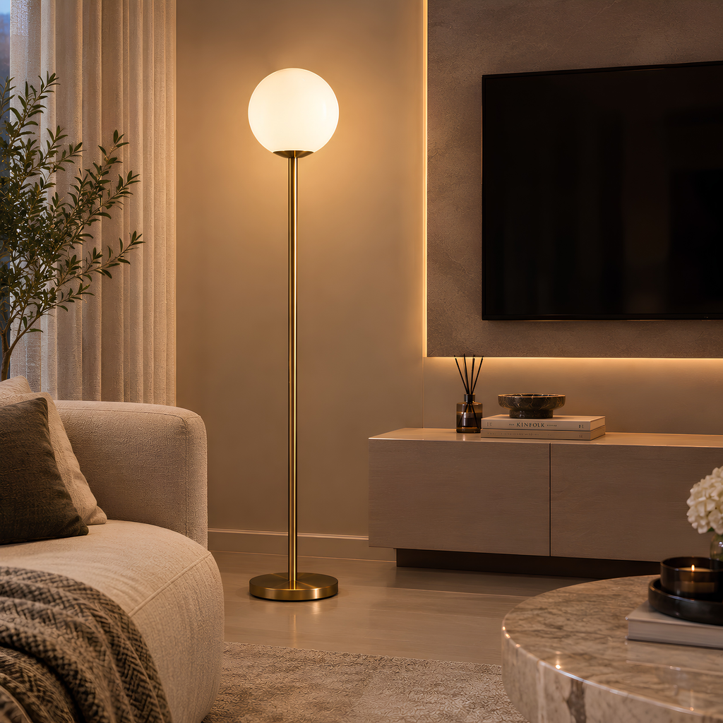 NORDÈ ÉCLAT™ Sculptural Glass Globe Floor Lamp