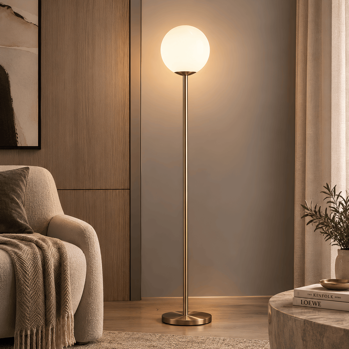 NORDÈ ÉCLAT™ Sculptural Glass Globe Floor Lamp