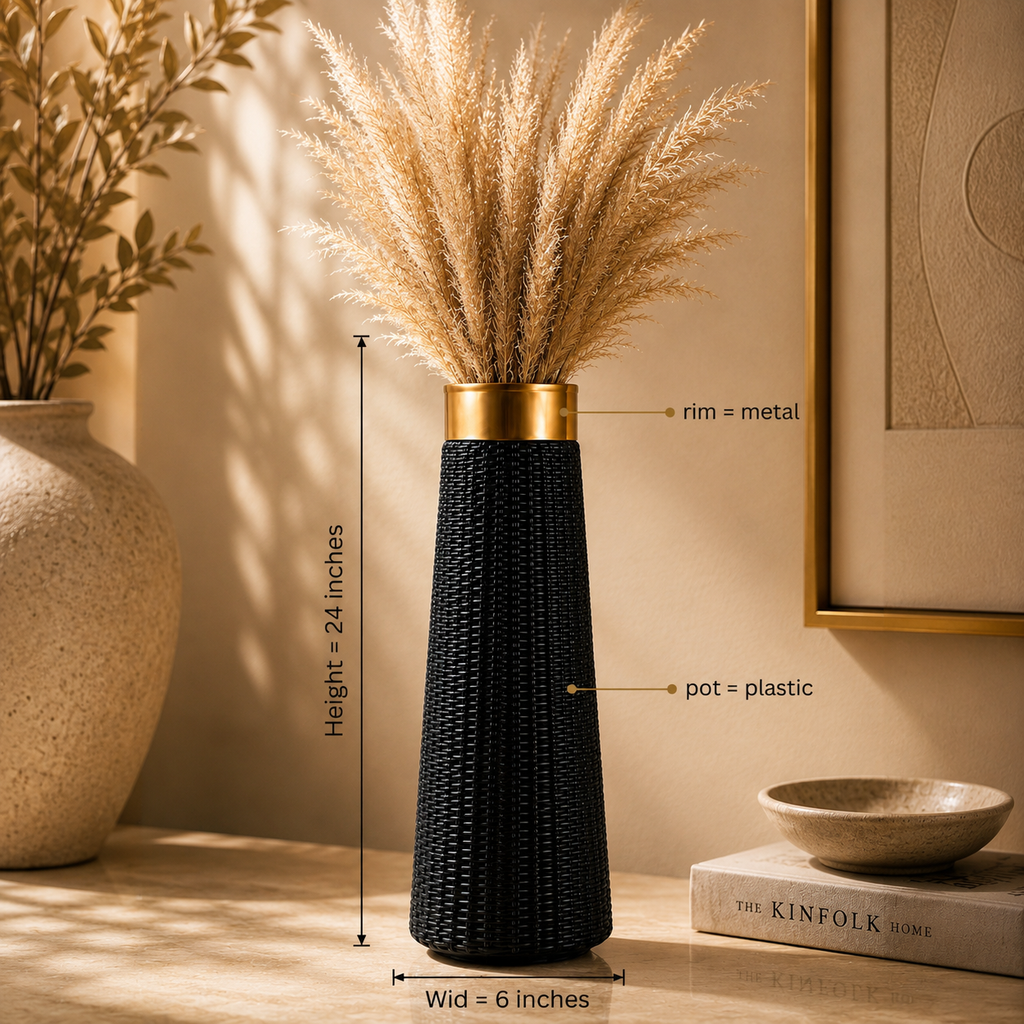 Noir Élégance Floor Vase