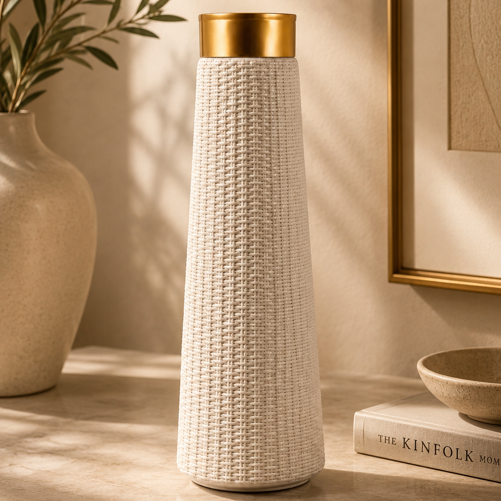 Noir Élégance Floor Vase